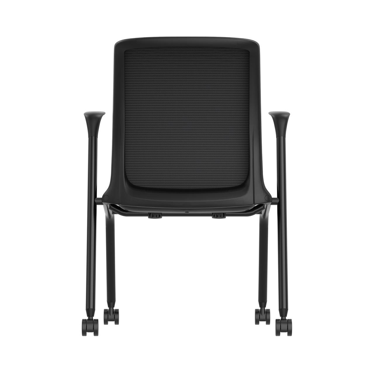  Office Source Orion Multi-Purpose Flip Seat Nesting Chair with Arms OSSN6503FBK (2 Pack!) 