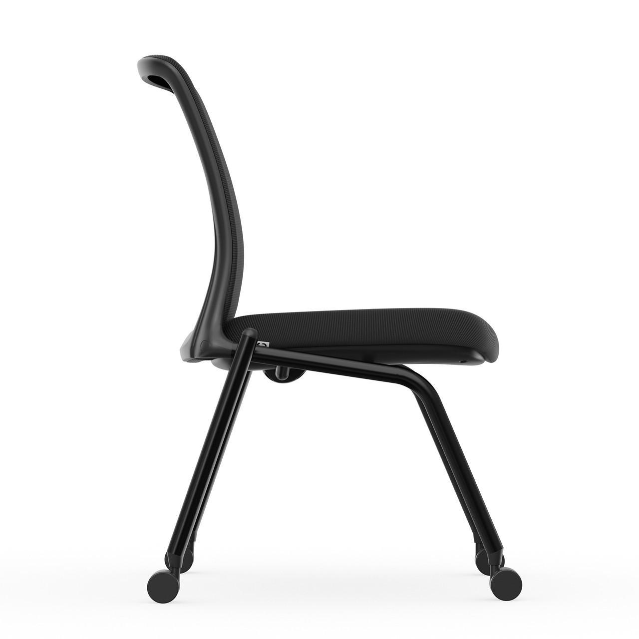  Office Source Orion Armless Flip Seat Nesting Chair OSSN6501BK (2 Pack!) 