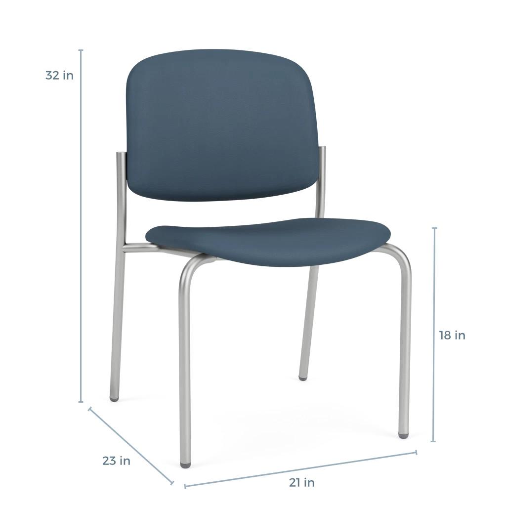  Lesro Chat Upholstered 300 lb. Capacity Armless Square Back Guest Chair CX1171 