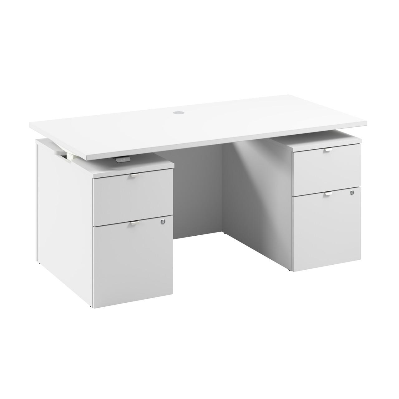  Bush Business Furniture Stratus 60W x 30D Electric Standing Desk with Drawers and Modesty Panel 