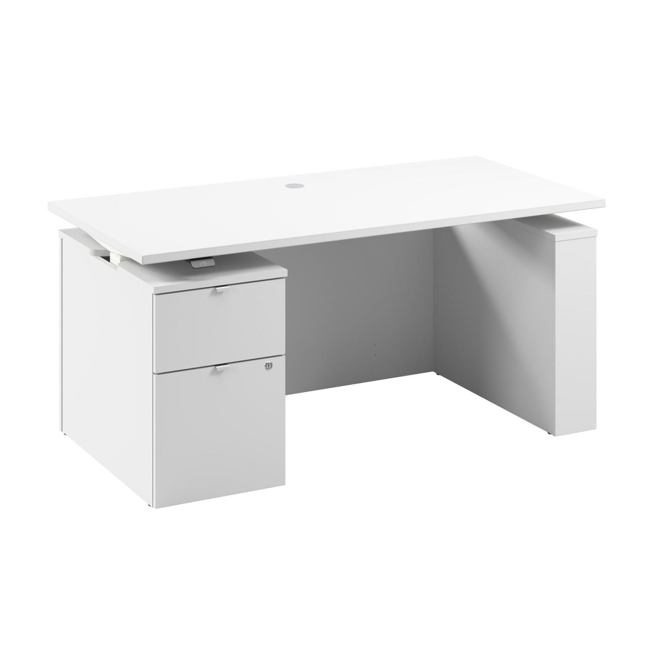  Bush Business Furniture Stratus 60W x 30D Electric Height Adjustable Standing Desk with File Cabinet 