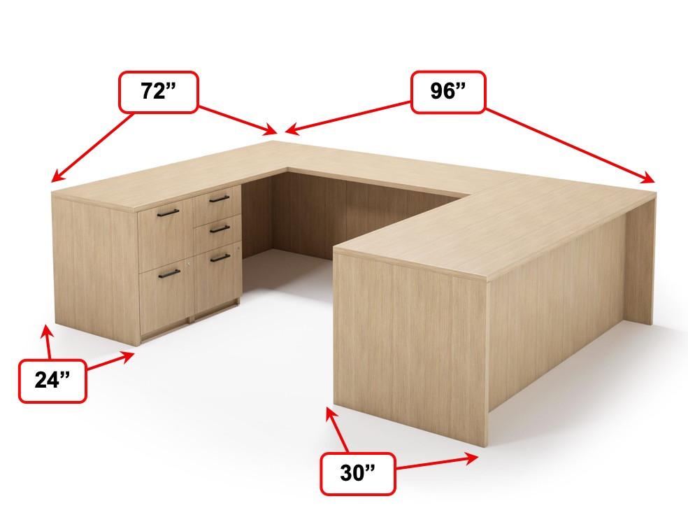Element Contract Furniture Element Contract STO Casegoods Collection U-Shaped Desk with Storage 