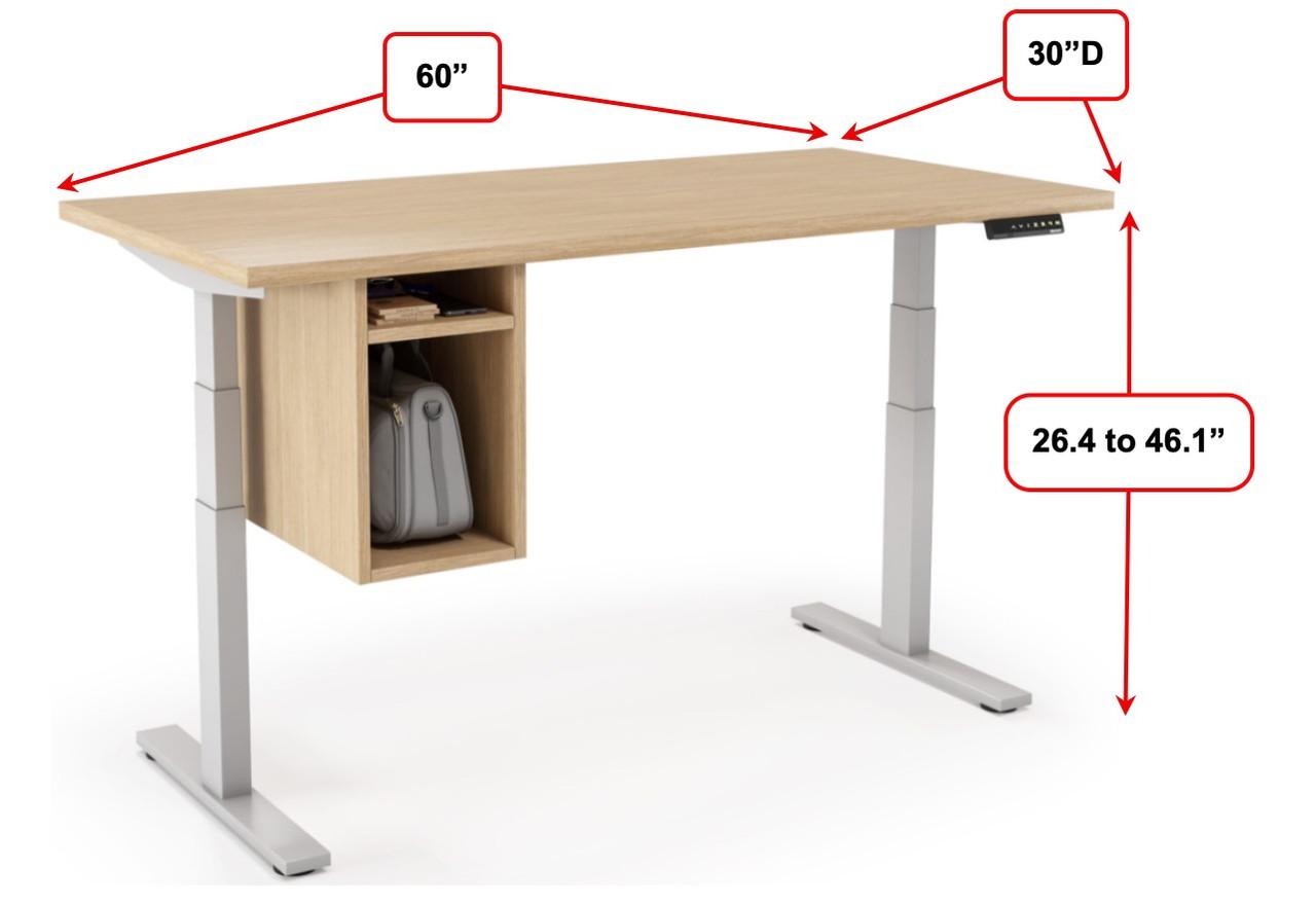Element Contract Furniture Element Contract STO Casegoods Collection Height Adjustable Desk with Hanging Storage 