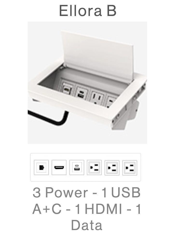  Special-T Sienna Racetrack Laminate Top Conference Table with Metal Disc Bases (Available with Power!) 