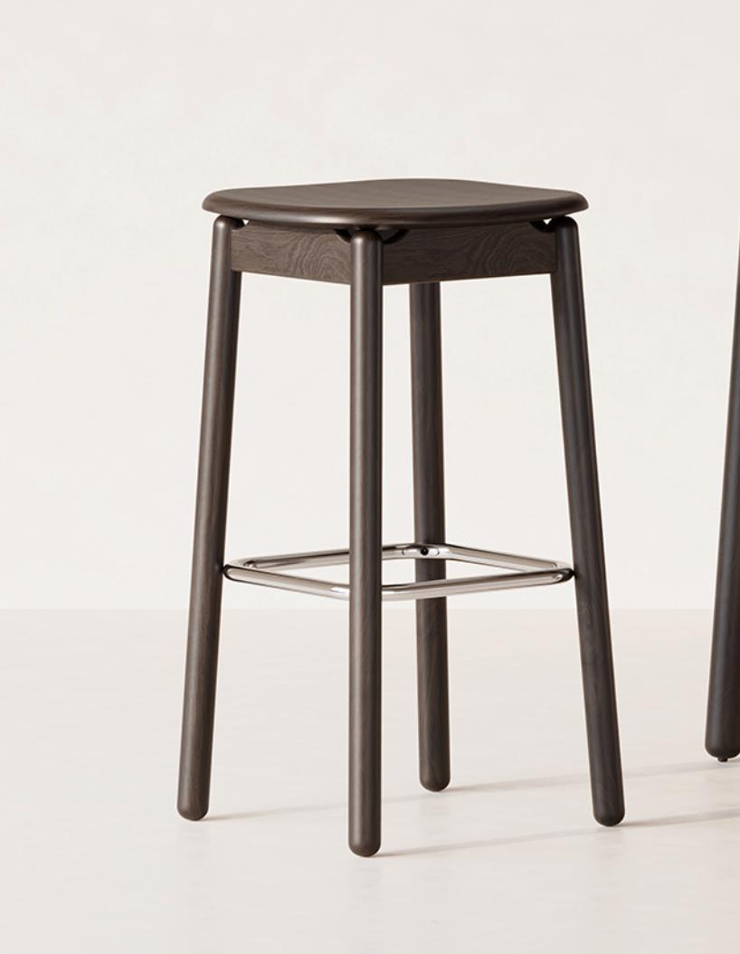  KFI Studios Silva Stained Beech Wood Bar Stool 