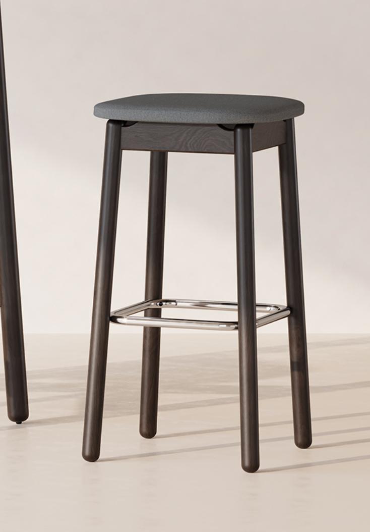  KFI Studios Silva Beech Wood Bar Stool with Upholstered Seat BR9900 