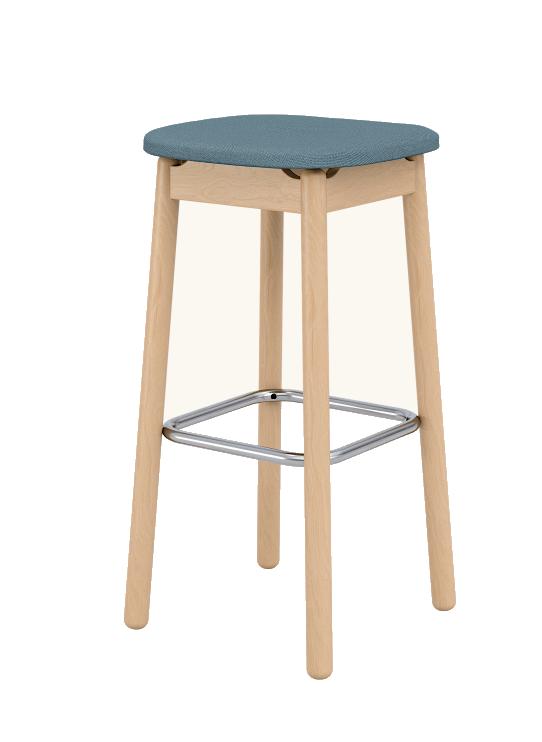  KFI Studios Silva Beech Wood Bar Stool with Upholstered Seat BR9900 