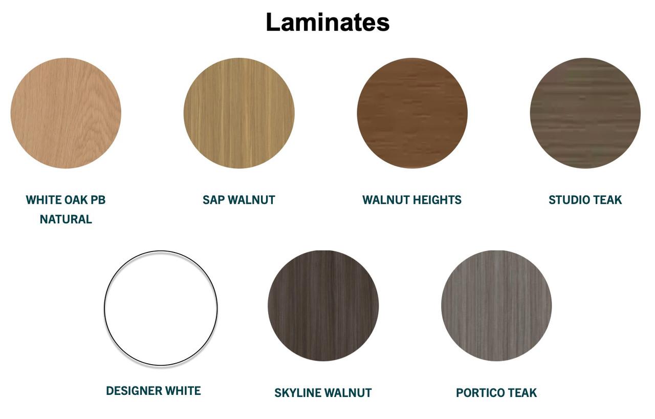 KFI Studios Canopy Height Adjustable Privacy Workstation with Upholstered Base and Laminate Work Surface