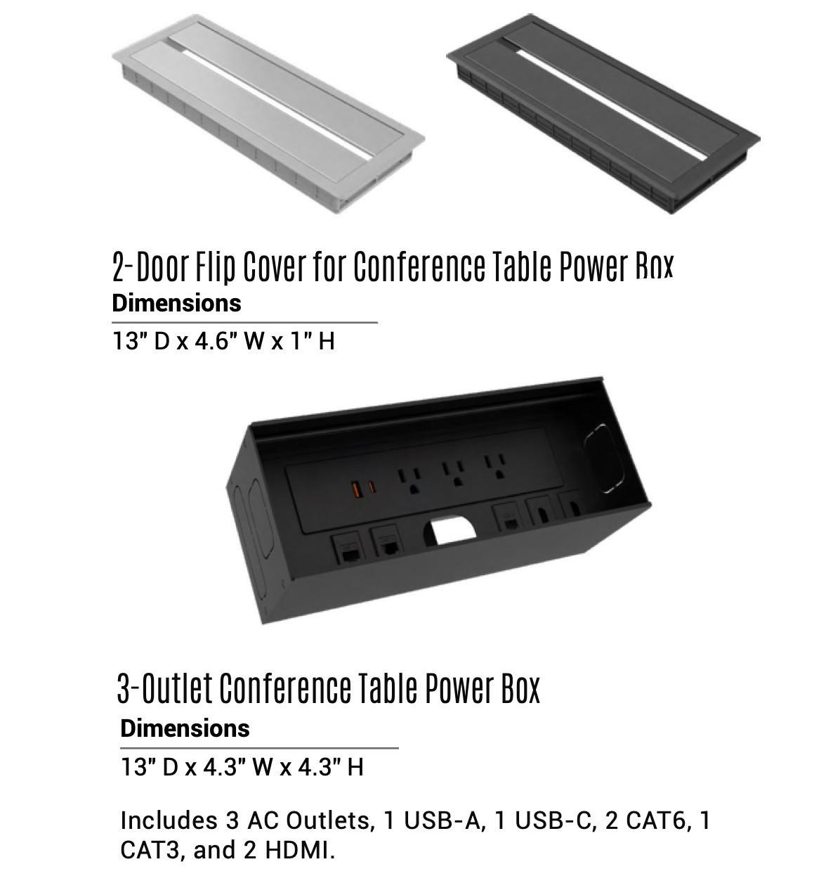  i5 Industries Rayne 10' x 4' Powered Rectangular Conference Table RN-CT120-PW 