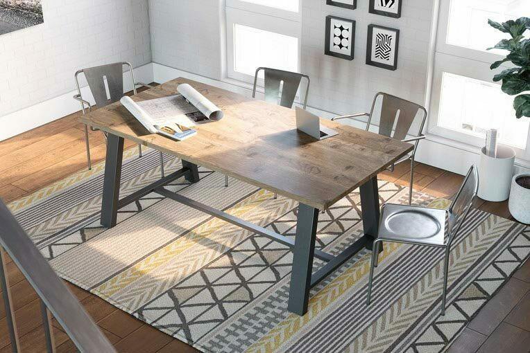 KFI Studios KFI 72"W x 42"D Midtown Solid Wood Top Collaborative Table (Size, Height, & Power Options!) 