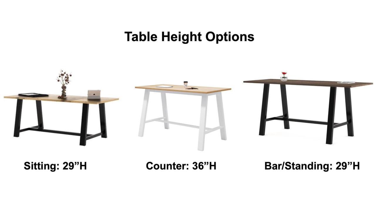 KFI Studios KFI 72"W x 42"D Midtown Solid Wood Top Collaborative Table (Size, Height, & Power Options!) 