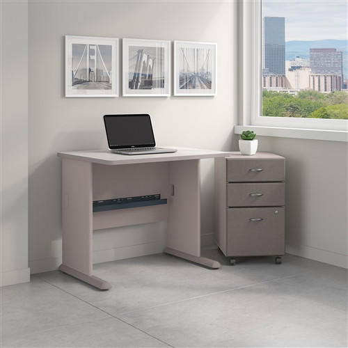 Bush Business Furniture Bush Series A 36" Office Desk with Mobile File Cabinet SRA024 