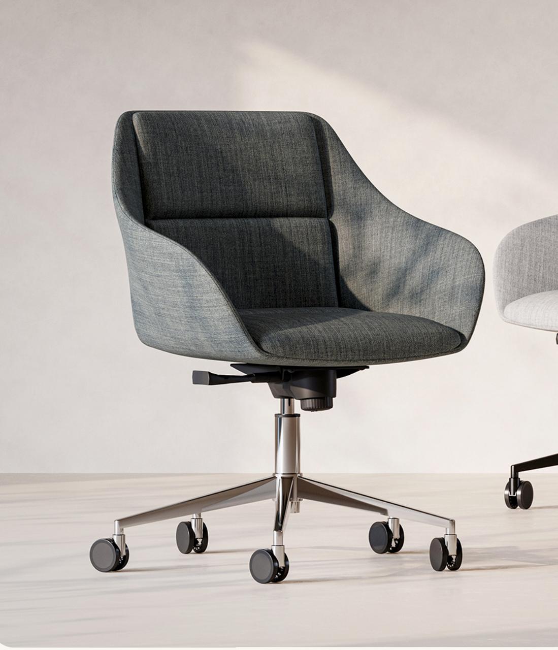 KFI Studios Zante Mini 5-Star Base Upholstered Conference Room Swivel Chair - KFI Studios 720TK 