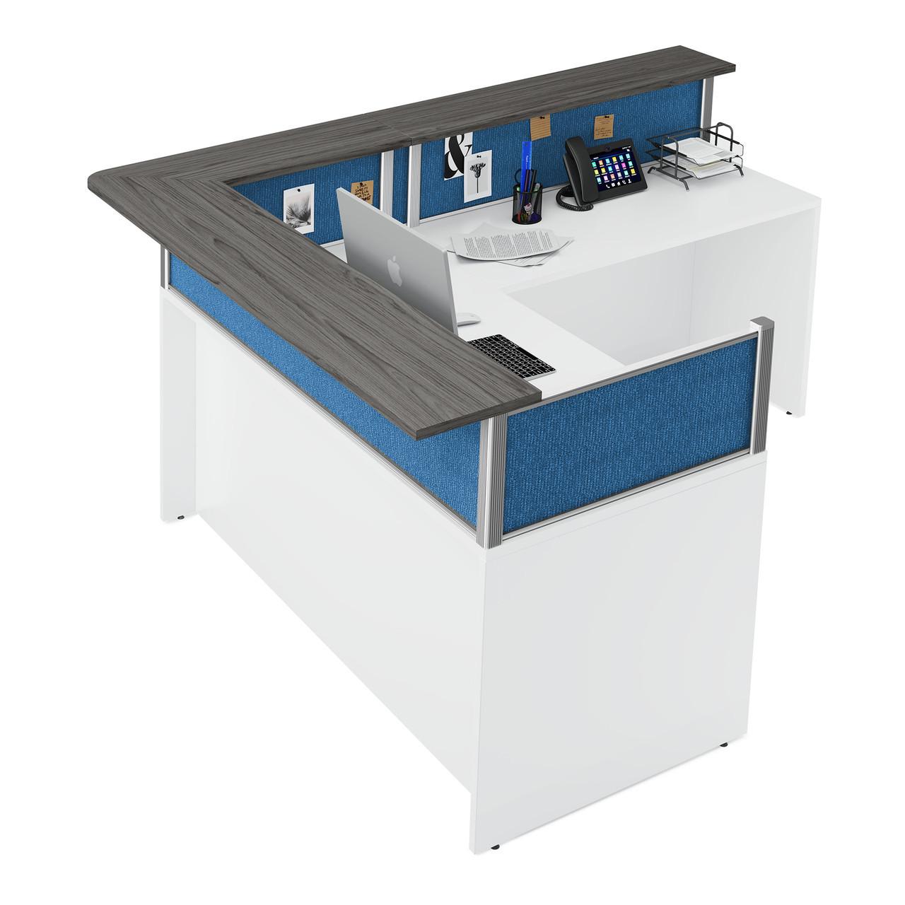 Office Source Contemporary L Shaped Guest Reception Desk - Office Source Borders II Collection OSTYPB27 
