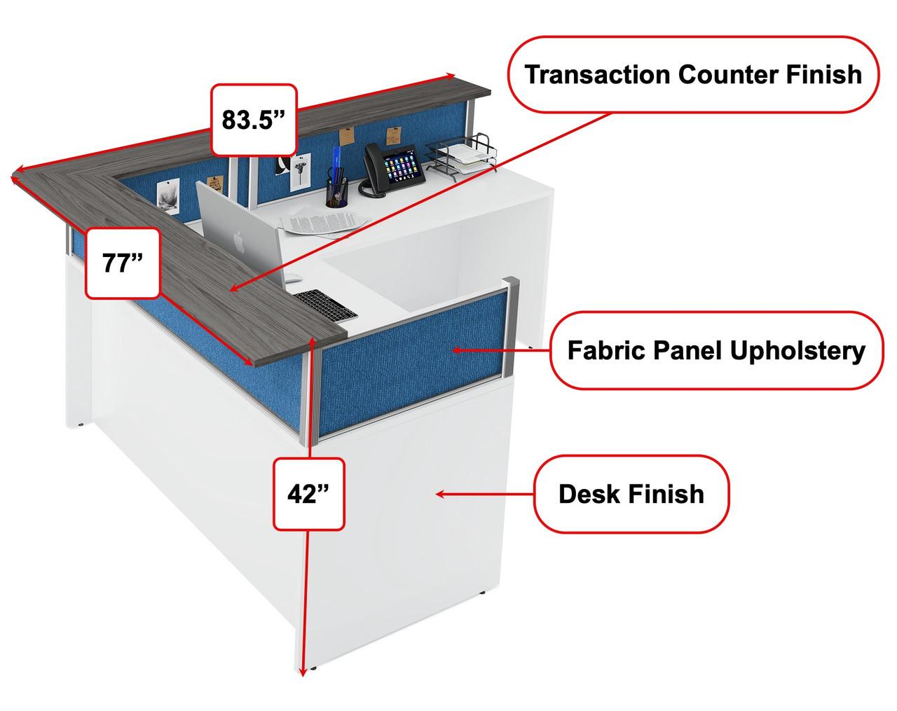 Office Source Contemporary L Shaped Guest Reception Desk - Office Source Borders II Collection OSTYPB27 