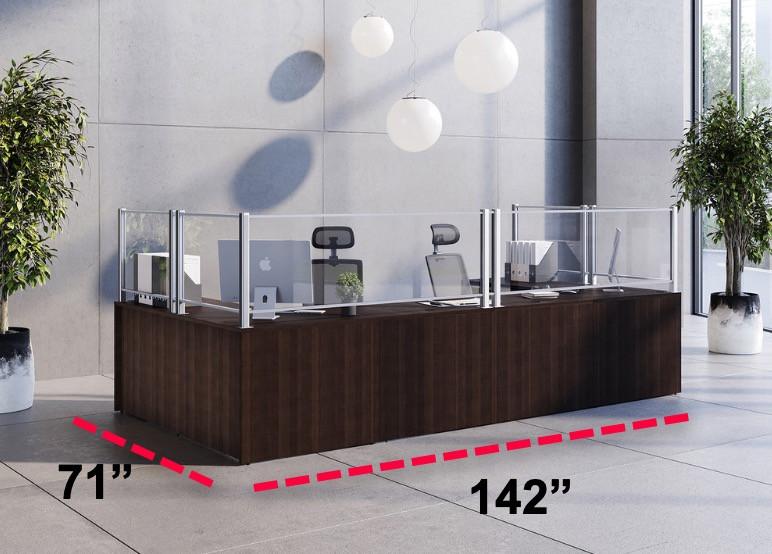 Office Source 2 Person U-Shaped Guest Reception Desk - Office Source Borders II Collection OSTYP327 