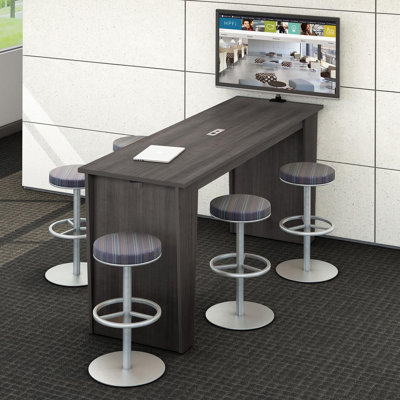 HPFI Furniture 8' Collaborative Standing Table with Power Option - HPFI Matrix Collection MRB830 