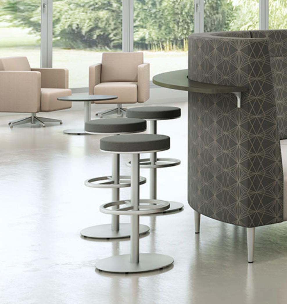 HPFI Furniture Bar Height Swivel Stool with Footrest - HPFI Flex Series 290 