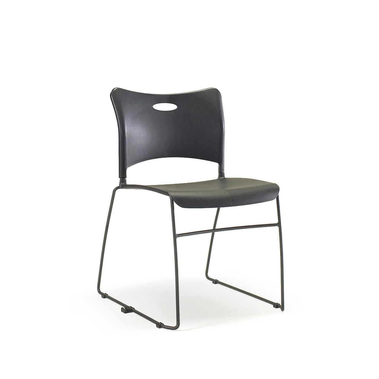 HPFI Furniture 4 Pack of Stackable Polypropylene Guest Chairs with Black Metal Frame - HPFI Stax Series 723 