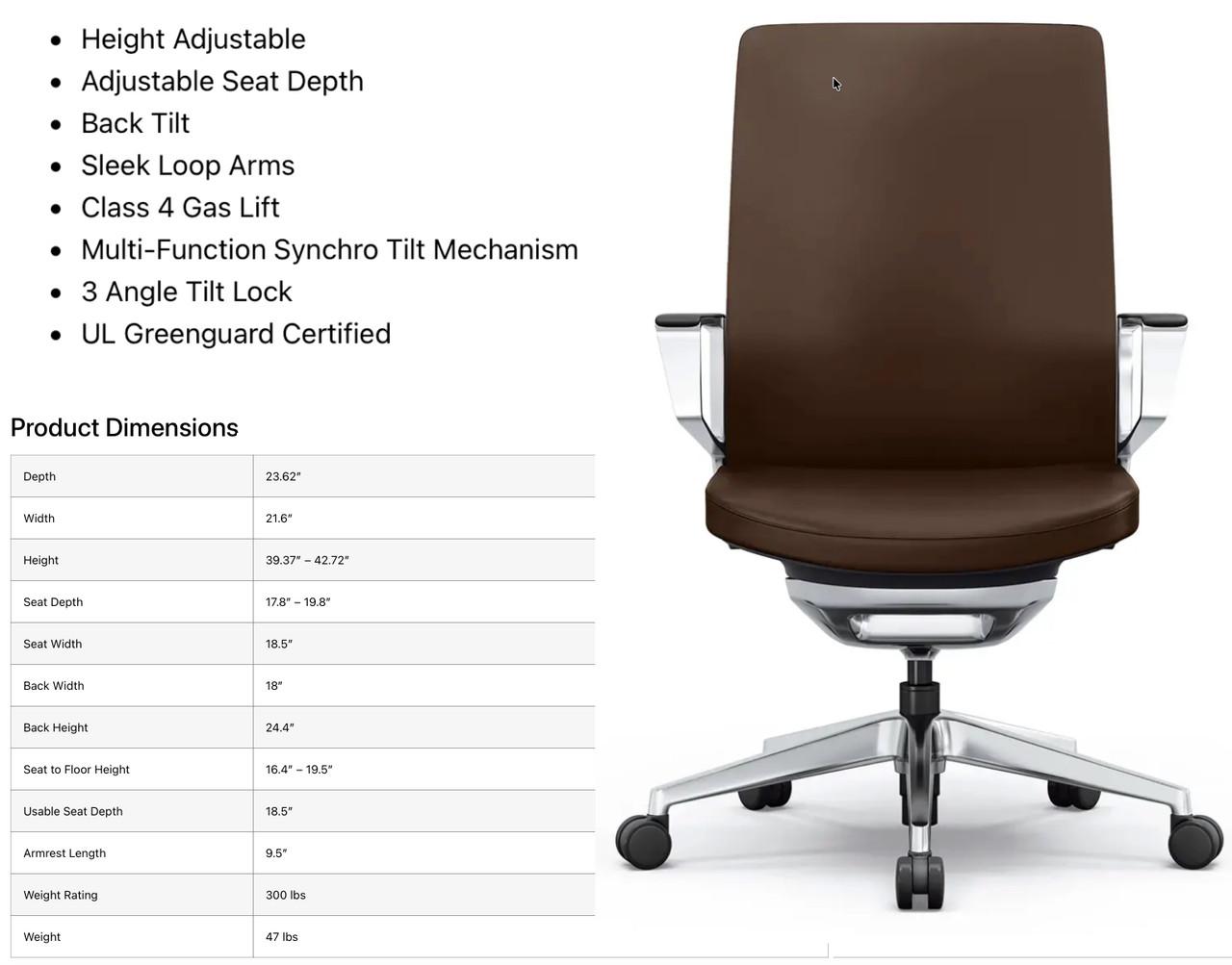i5 Industries Mocha Leather Conference Chair - i5 Industries Gravity Seating Collection 