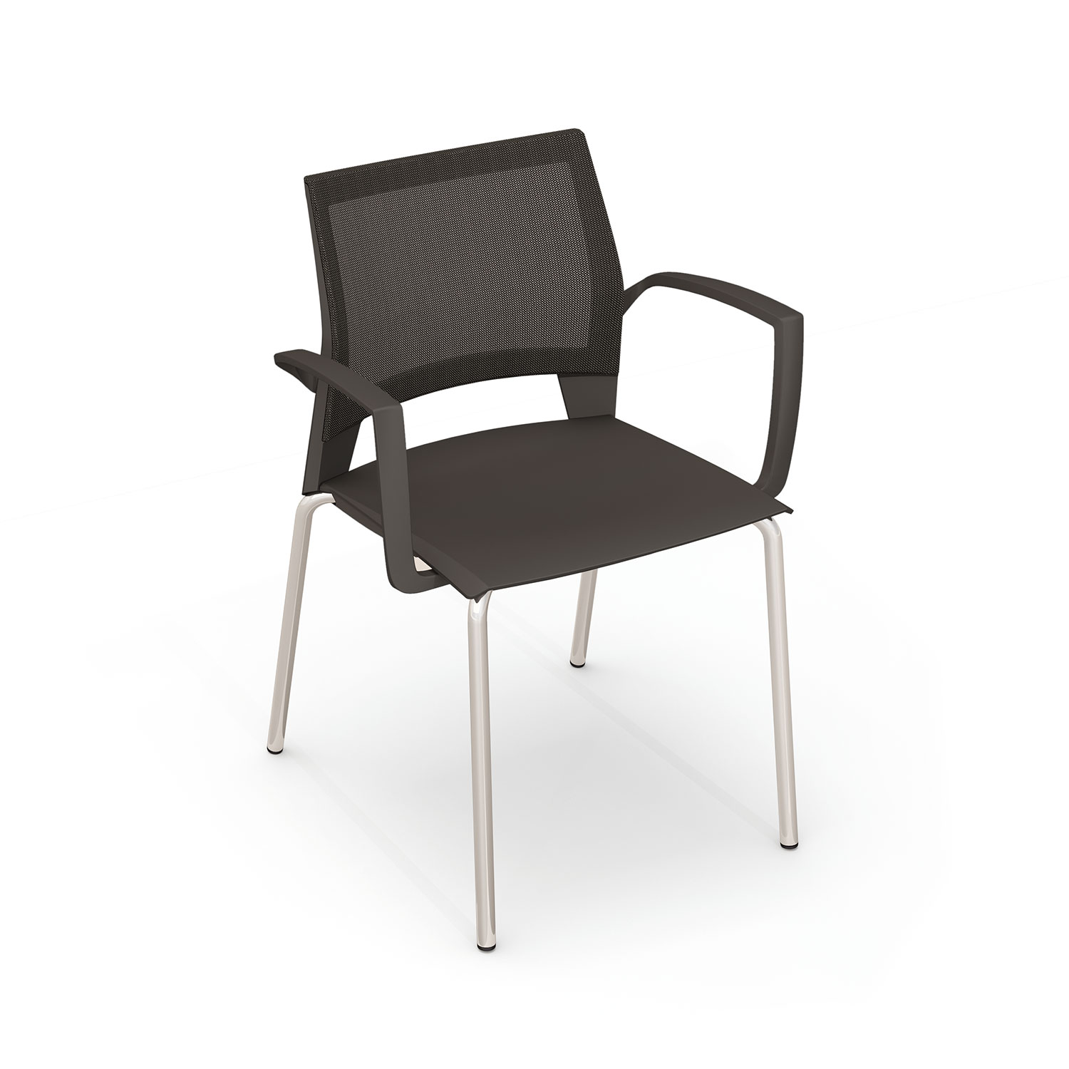 2-Pack of Stackable Mesh Back Armchairs with Polypropylene Seats - HPFI Tone Series 462