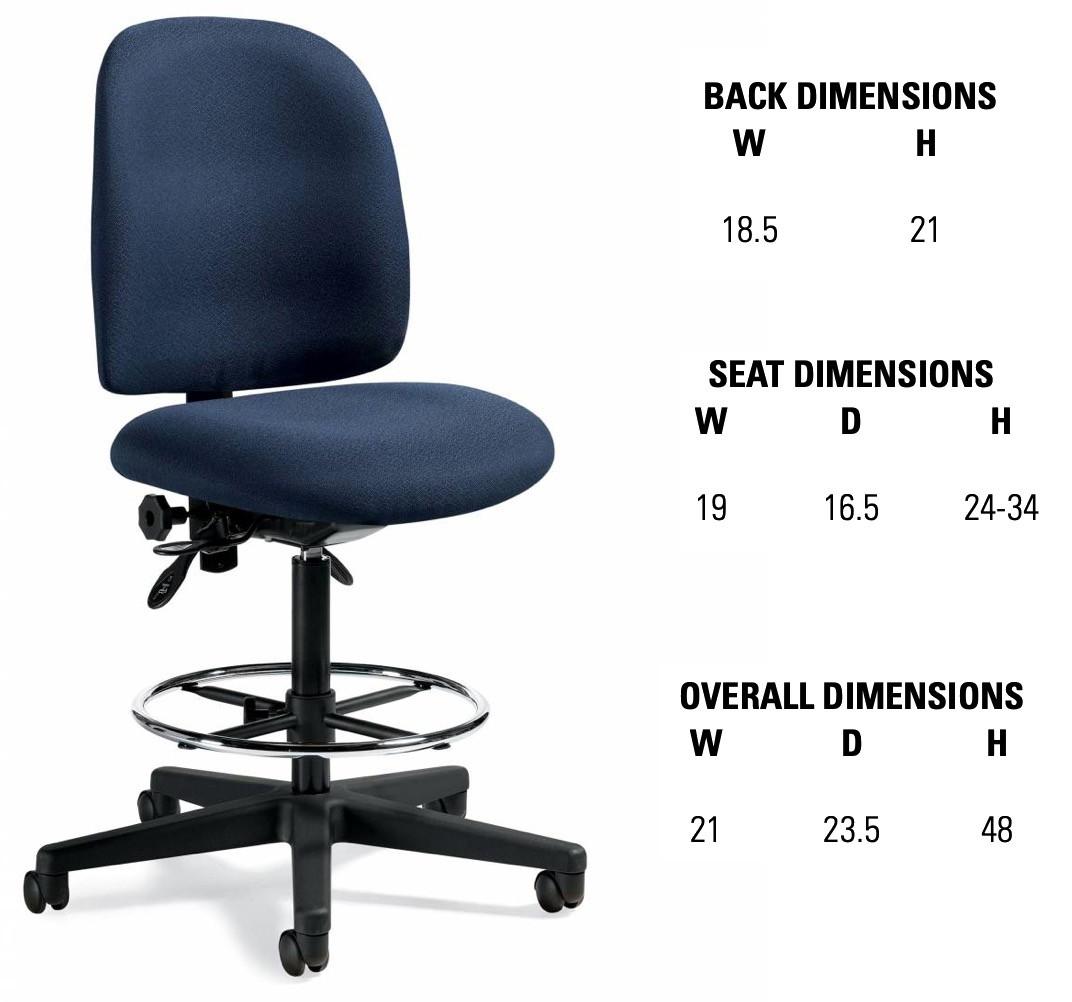 Global Total Office Global Granada Series Armless Drafting Chair 3278