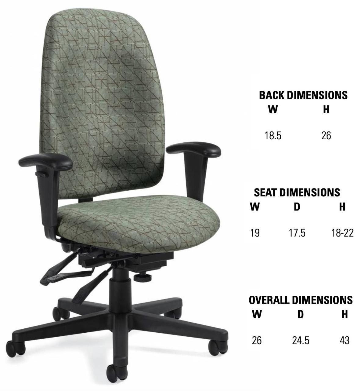 Global Total Office Global Granada Series High Back Multi Tilter Office Chair 3217
