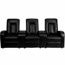 Flash Furniture 3 Person Black Leather Home Theater Recliner with Storage Consoles by Flash Furniture 