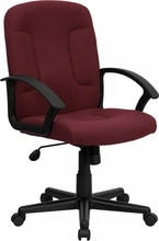  Flash Furniture Burgundy Fabric Office Chair with Nylon Arms 