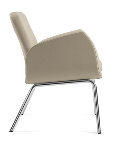 Global Total Office Global Kate Series 4 Legged Medium Back Vinyl Lounge Chair 2813