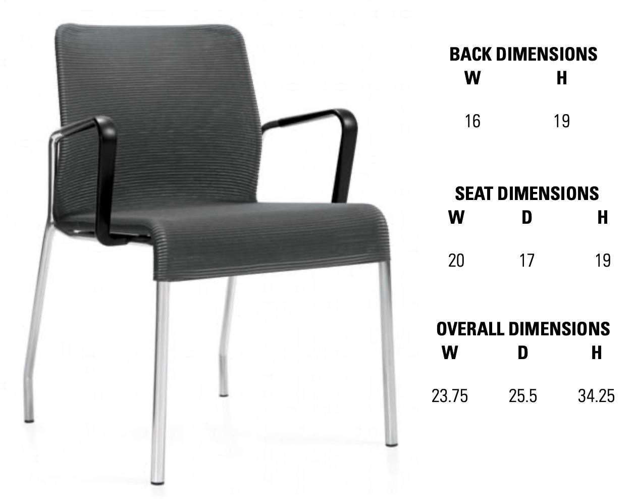 Global Total Office Global Lite Series 4 Leg Mesh Side Chair with Loop Arms (24 Color Options Available!)