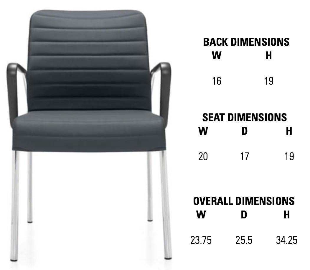 Global Total Office Global Lite Series 5952 Fabric Guest Chair with Loop Arms