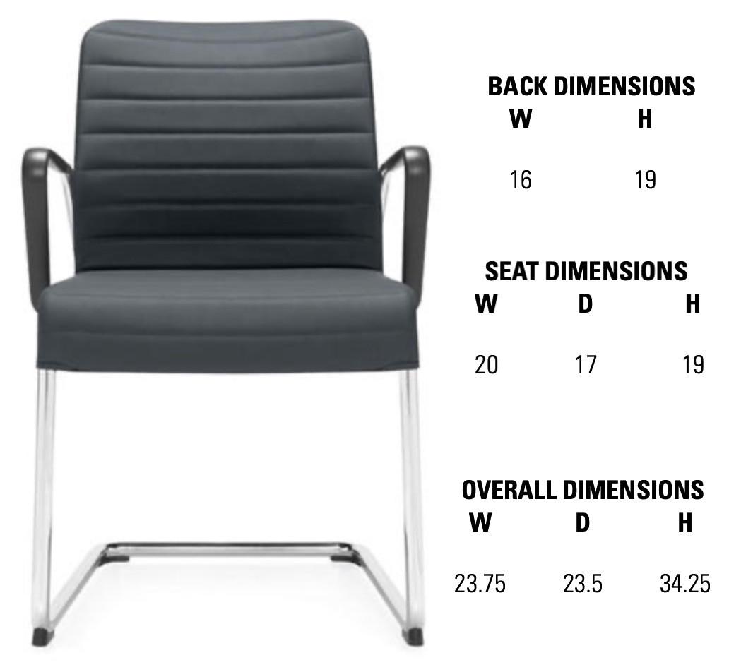 Global Total Office Global Lite Series 5955 Sled Base Guest Chair with Loop Arms