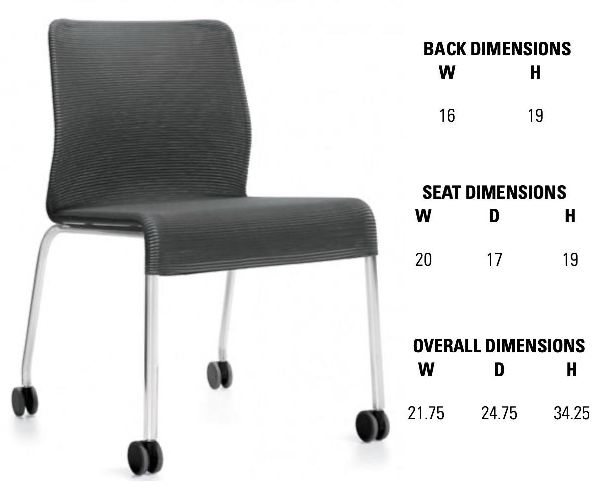 Global Total Office Global Lite Series Armless Mesh Side Chair with Casters (24 Color Options Available!)