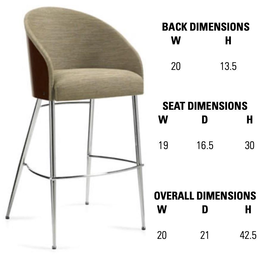 Global Total Office Global Marche Contemporary Curved Back Bar Stool 8622S