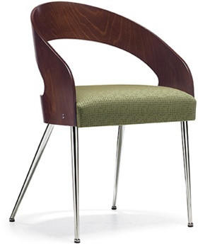 Global Total Office Global Marche Contemporary Curved Wood Back Side Chair 8621 