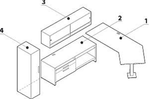 Global Total Office Global Princeton Modern Wall Desk Layout A1R