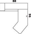 Global Total Office Global Princeton Modern Wall Desk Layout A1R
