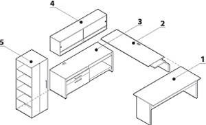 Global Total Office Global Princeton Modular Executive Desk A3R