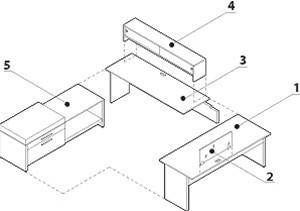 Global Total Office Global Princeton Modular Executive Desk A4C