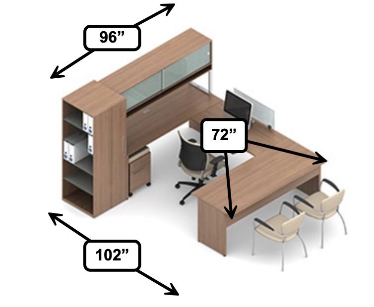 Global Total Office Global Princeton Modular Executive Desk B4R 