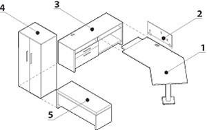 Global Total Office Global Princeton Modular Office Desk B1-3D