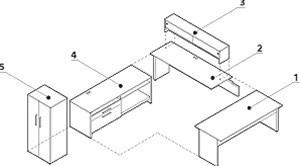 Global Total Office Global Princeton U Shaped Modular Workstation A3J