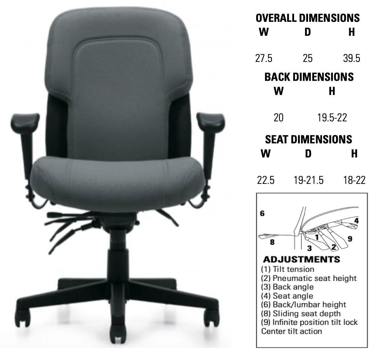 Global Saxon Computer Chair 2512-3