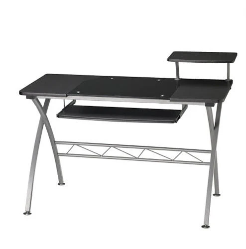 Mayline Group 972 Vision Home Computer Desk with Glass Inserts and Metal Frame