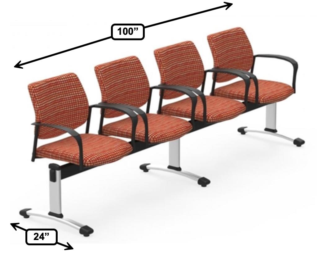 Global Total Office Global Sidero 4 Person Guest Bench SID502 