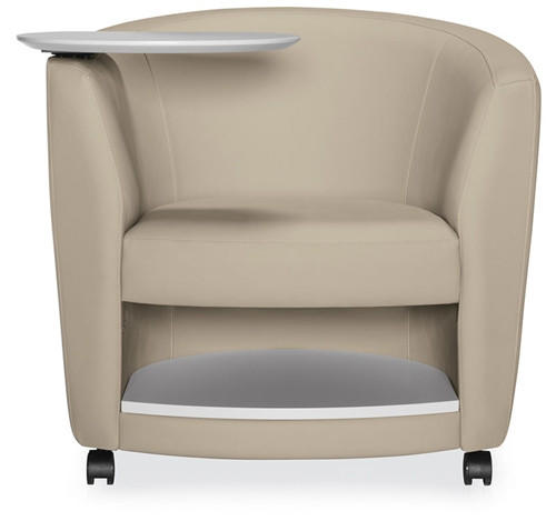 Global Total Office Global Sirena Mobile Lounge Chair with Tablet Arm and Bottom Shelf 3372LCMLTM