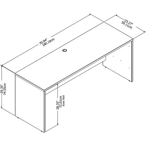 Bush Business Furniture Bush Studio C Series 72" x 24" Credenza Desk 