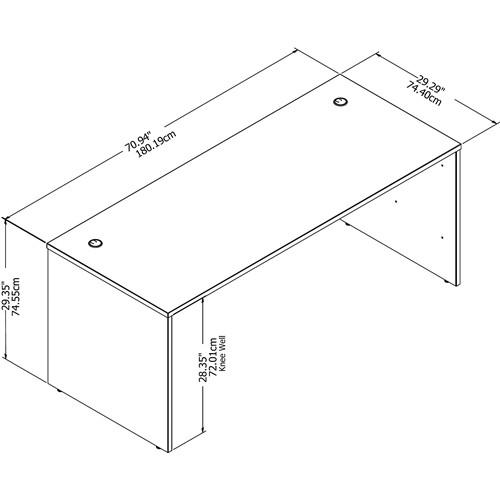 Bush Business Furniture Bush Studio C Series 72" x 30" Straight Front Office Desk 