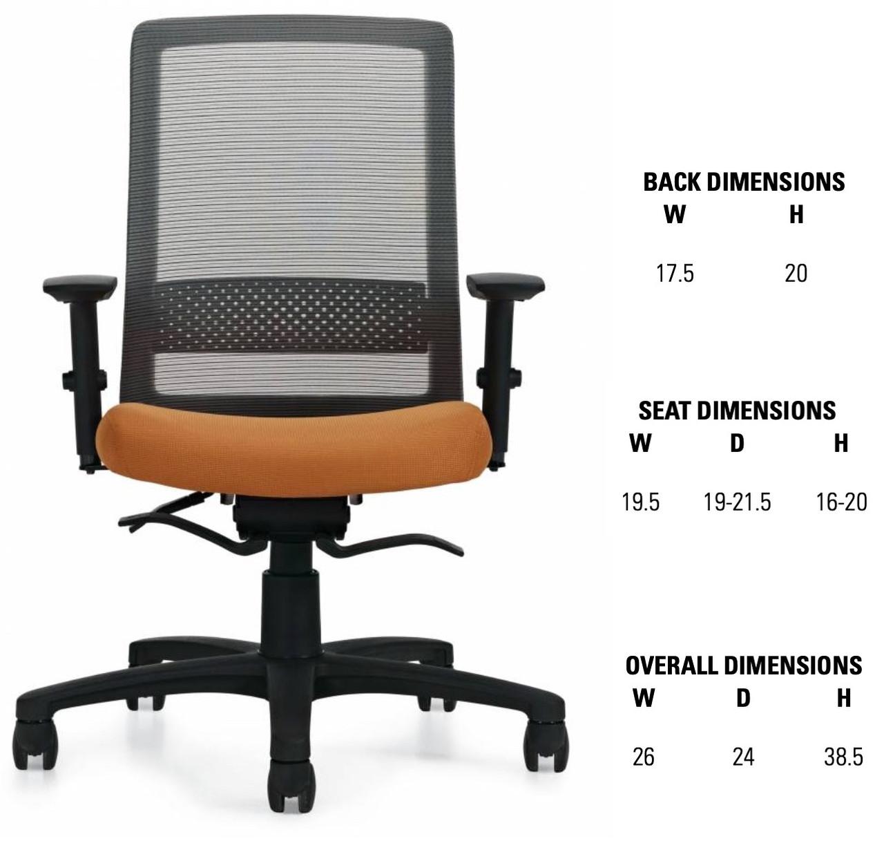 Global Total Office Global Spritz Weight Sensing Ergonomic Office Chair 6761-8